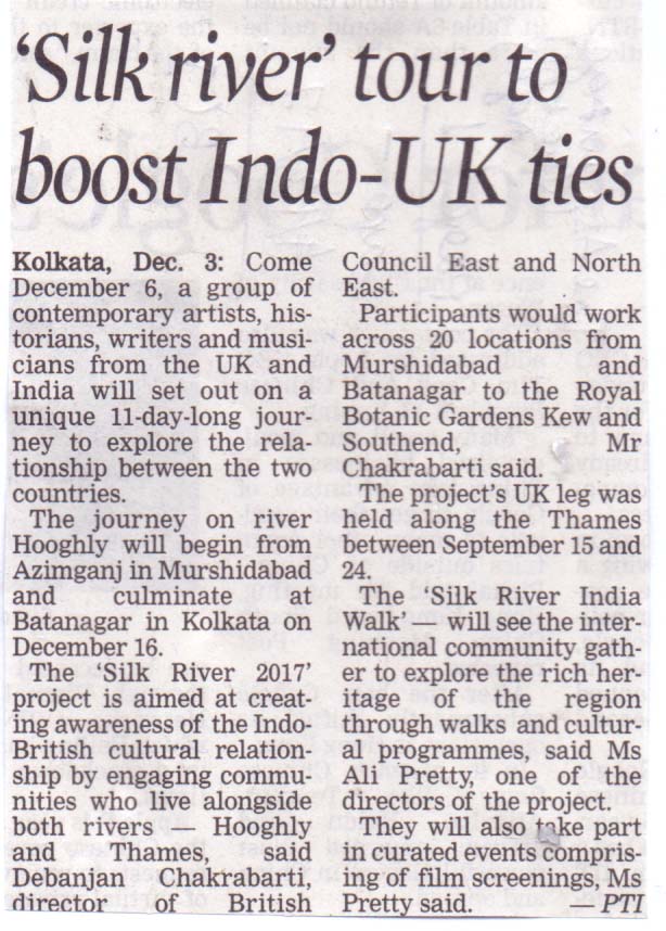 Asian Age, Kolkata Age; Silk River tour to boost Indo-UK ties